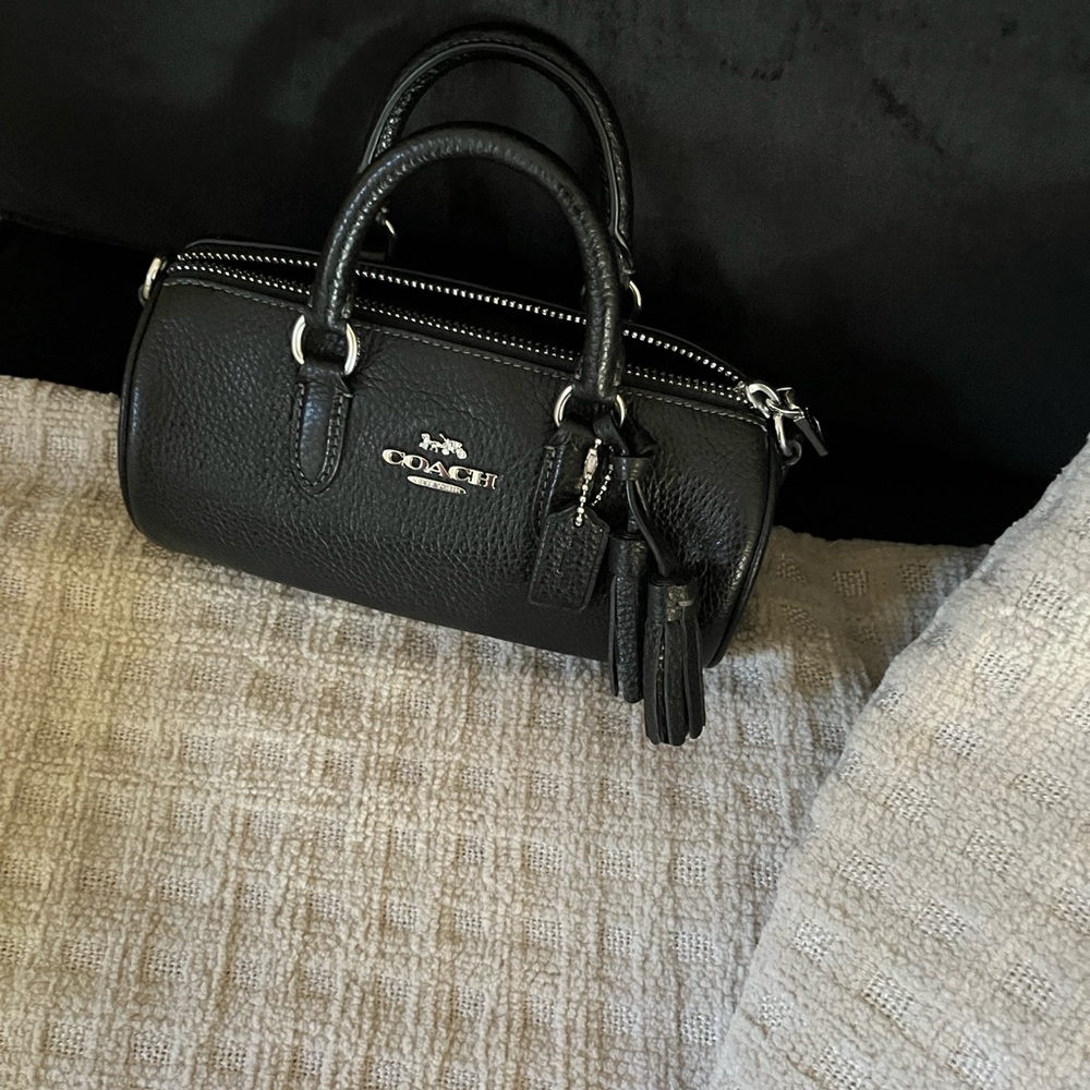 Coach Black Pebbled Leather Satchel - Picture 2 of 16